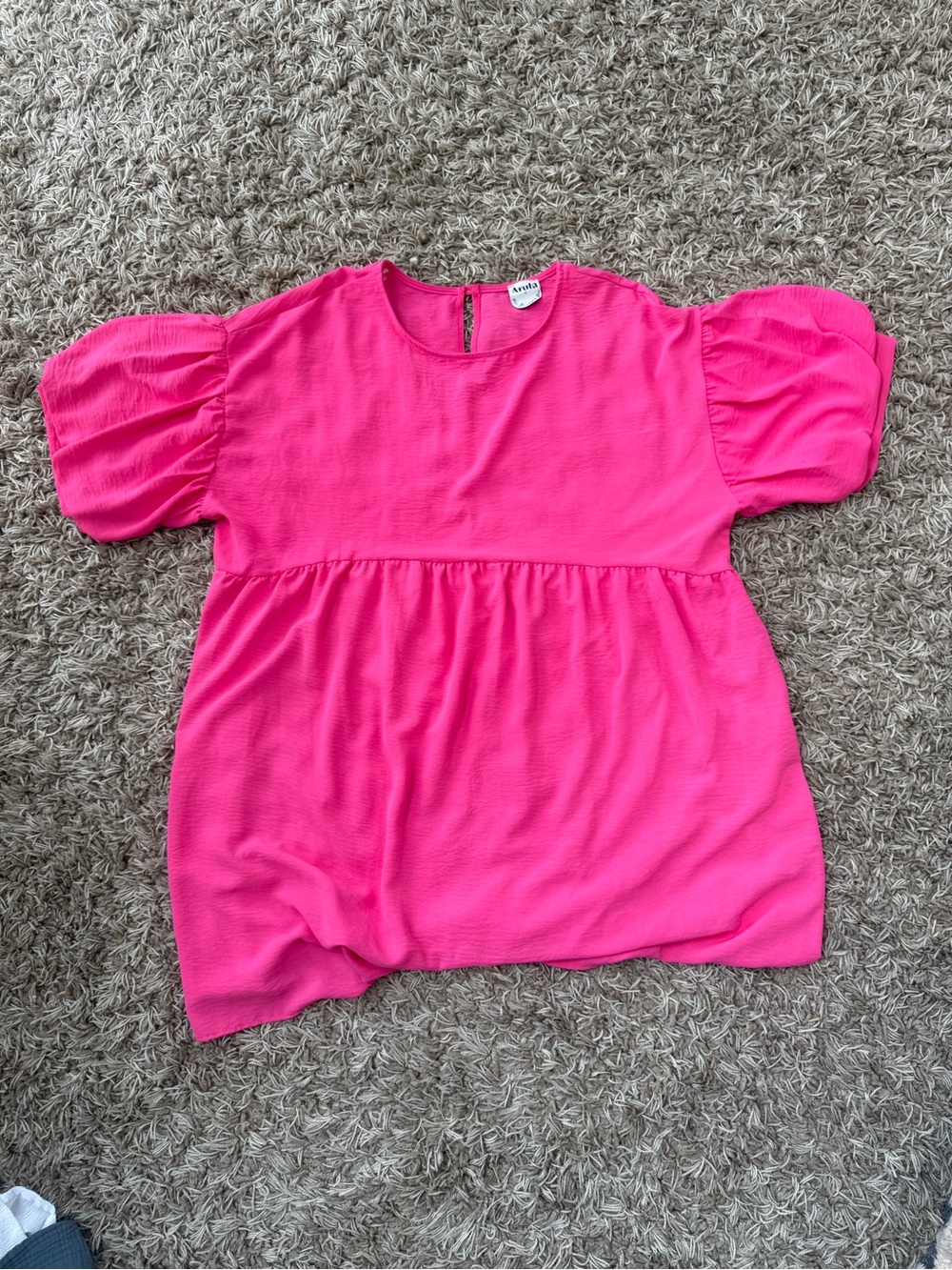 Arula Pink Puff Sleeve Dress